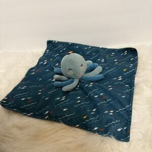 Baby Starters Octopus Ocean Fish Baby Lovey Security Blanket Blue Plush 2022